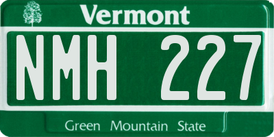 VT license plate NMH227