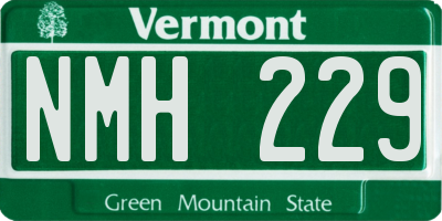 VT license plate NMH229