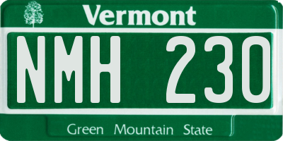 VT license plate NMH230