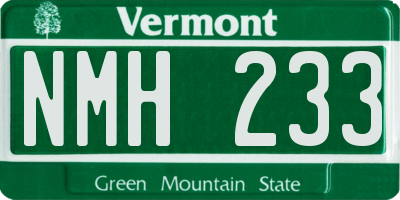 VT license plate NMH233