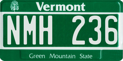 VT license plate NMH236