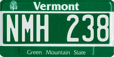 VT license plate NMH238