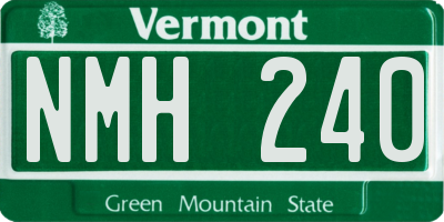 VT license plate NMH240