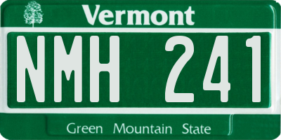 VT license plate NMH241