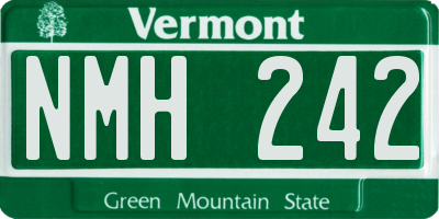 VT license plate NMH242