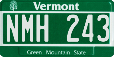 VT license plate NMH243