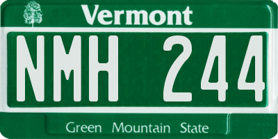 VT license plate NMH244