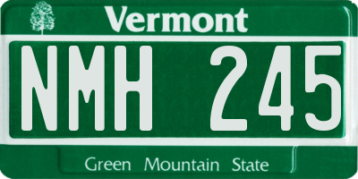 VT license plate NMH245