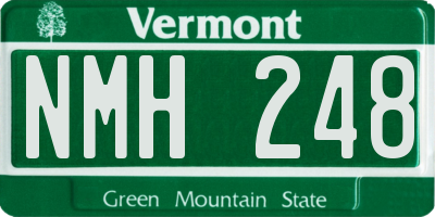 VT license plate NMH248