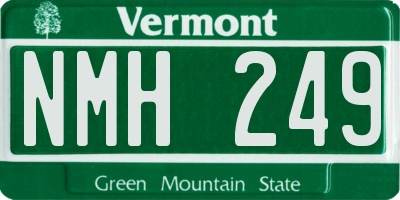 VT license plate NMH249