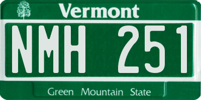 VT license plate NMH251