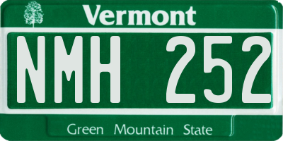 VT license plate NMH252