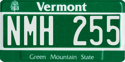 VT license plate NMH255