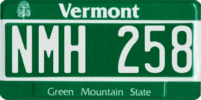 VT license plate NMH258