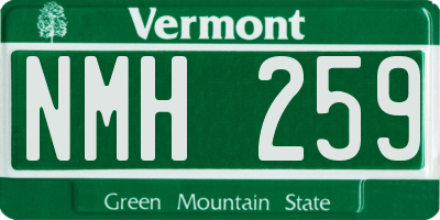 VT license plate NMH259
