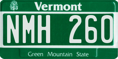 VT license plate NMH260