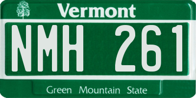 VT license plate NMH261