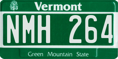 VT license plate NMH264