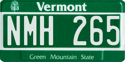 VT license plate NMH265