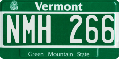 VT license plate NMH266