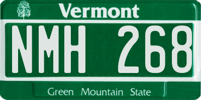 VT license plate NMH268