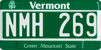 VT license plate NMH269