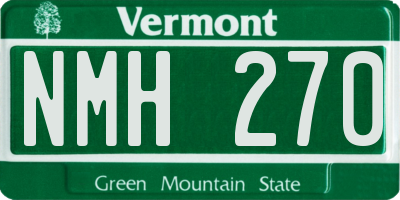 VT license plate NMH270