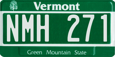 VT license plate NMH271