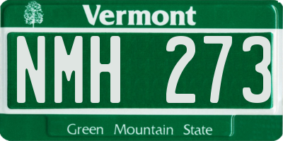VT license plate NMH273
