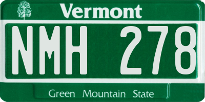 VT license plate NMH278