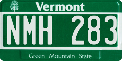 VT license plate NMH283