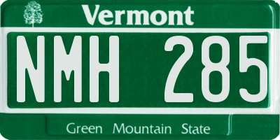 VT license plate NMH285
