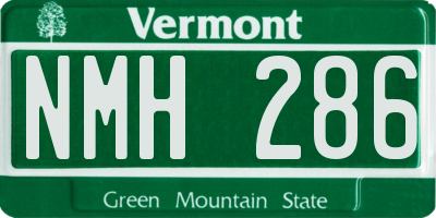 VT license plate NMH286