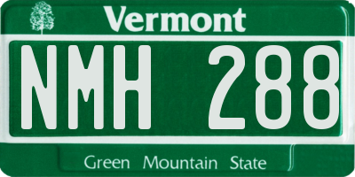 VT license plate NMH288