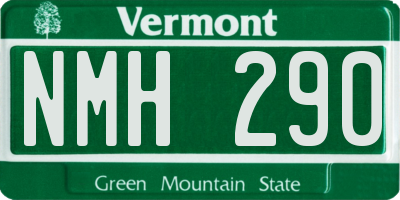 VT license plate NMH290