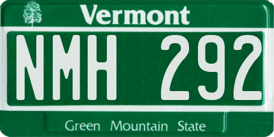 VT license plate NMH292