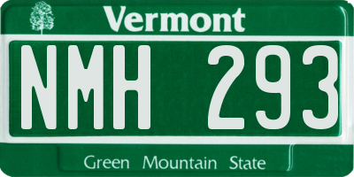 VT license plate NMH293