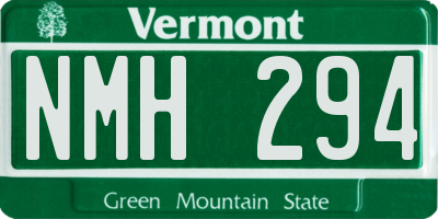 VT license plate NMH294
