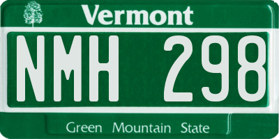 VT license plate NMH298