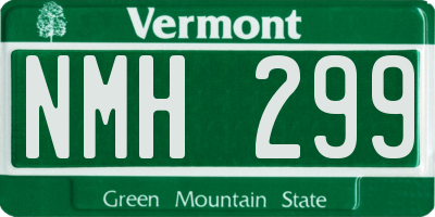 VT license plate NMH299