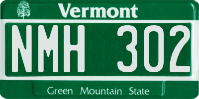 VT license plate NMH302