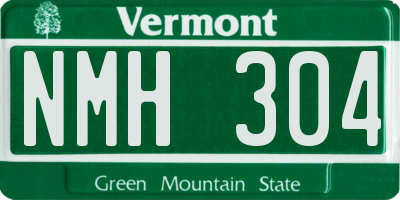 VT license plate NMH304