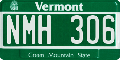 VT license plate NMH306