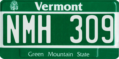 VT license plate NMH309