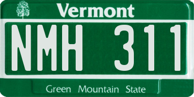 VT license plate NMH311