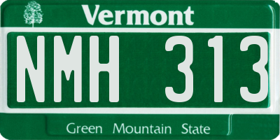 VT license plate NMH313