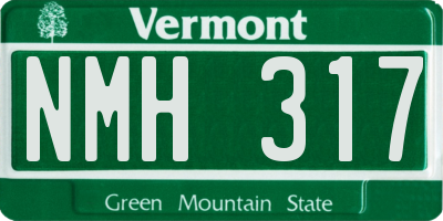 VT license plate NMH317