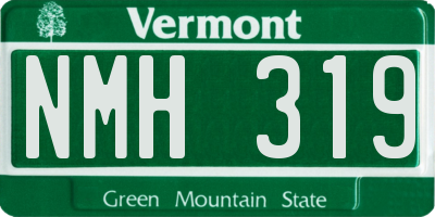 VT license plate NMH319