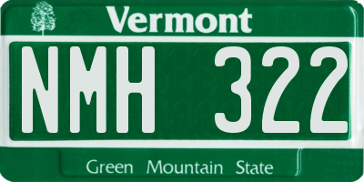 VT license plate NMH322
