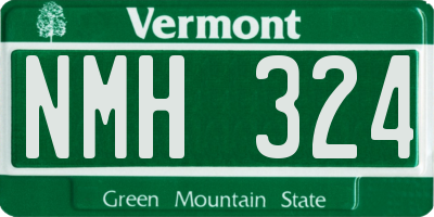 VT license plate NMH324